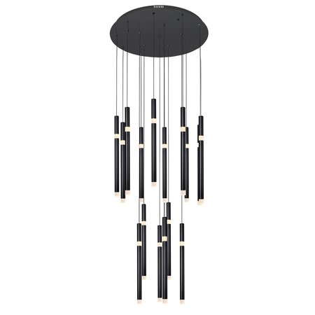 CWI LIGHTING 16 Light Led Chandelier With Black Finish 1262P24-16-101